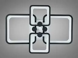 Стельова LED-люстра Diasha 8208/4BK 3color з пультом і димером, чорна, 76W, 4180 lm, квадратні LED-рамки 55×40 см - мініатюра 4