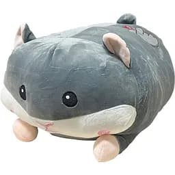 Детская мягкая игрушка Хомяк Bambi L1121(Grey) с пледом 50 см