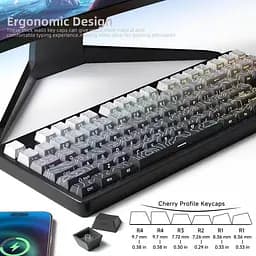 Набір кейкапів Black–White Gradient PBT , Чорний з лініями - мініатюра 2