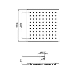 Лійка для верхнього душу Kroner KRP Edelstahl Kubus - ESG720-20 (CV031737) - мініатюра 4