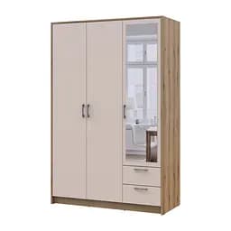 Шафа для одягу Doros Ронді з дзеркалом Дуб Артизан/Кашемір 3ДСП 121х52х195 (М)
