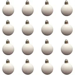 Набір ялинкових куль Devilon 16 шт D4 см білий матовий пластик (250942)