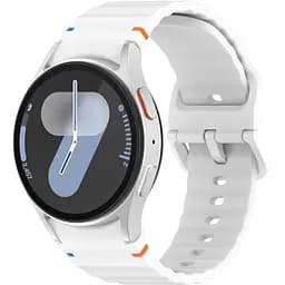 Силіконовий ремінець BeCover Ribbed Tape для Samsung Galaxy Watch (20 mm) 3 41 mm/4 40mm-44mm/5 40-44mm/6 40-44mm/7 40-44mm White (712050)
