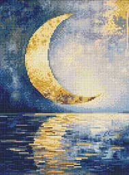 Набор с алмазной мозаикой на подрамнике Отпечаток луны Ideyka AMO8211, 30x40 см