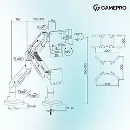 Кронштейн GamePro OfficePro MAG701WBL White Blue MAG701WBL - мініатюра 15