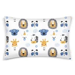 Дитяча постільна білизна в ліжечко ANIMALS CS8, синій (AnimalsFaceWhite_Wave110x160_140) - мініатюра 3