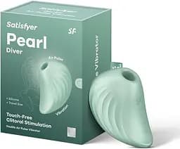 Вакуумний кліторальний вібратор Satisfyer Pearl Diver Mint салатовий