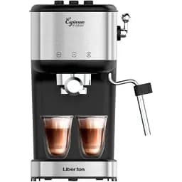 Кавоварка Liberton LCM-2206, Black/Inox, 950W, ріжкова, резервуар для води 1л, ручний капучинатор, приготування 2 чашок одночасно - мініатюра 2