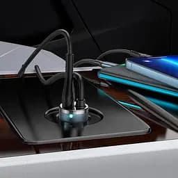 Адаптер автомобільний HOCO Type-C Cable car charger NZ7 сірий - мініатюра 4