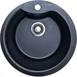 Кухонная мойка Adamant WAVE черный металлик d 485x210 мм, без крыла d 48