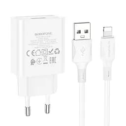 Адаптер мережевий BOROFONE Lightning Cable Aspirer single port charger set BA74A 1USB білий - мініатюра 3
