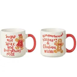 Комплект чашек J-line рождественские с пряничным человечком 2 шт. (48858)