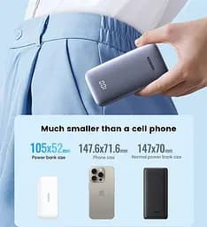 Павербанк Ugreen PB502 10000 mah 30W з наскрізною зарядкою Портативна батарея для заряджання телефону та ноутбука - мініатюра 6