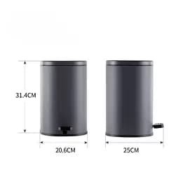 Відро для сміття Mixxus Premium Olivary-TC0105 Graphite з плавним закриттям овальне 5 л графіт (MI7063)  - мініатюра 4