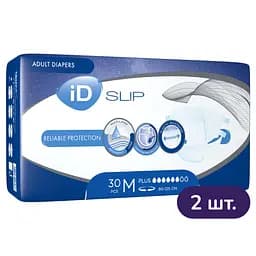 Підгузки для дорослих iD SLIP Plus Medium 60 шт. (2 уп. х 30 шт.)