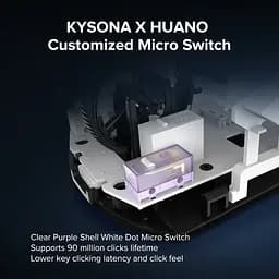 Ігрова бездротова мишка KYSONA M511 / Сенсор PAW3395 / 26000 DPI / White - мініатюра 4