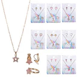 Біжутерія B4316 3в1 сережки, кільце, підвіска, на планшеті (6923549043168) Микс