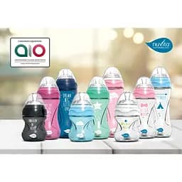Пляшечка для годування Nuvita Mimic Collection, антиколікова, 330 мл, блакитний (NV6051AZZURO) - мініатюра 4
