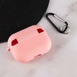 Силіконовий футляр з мікрофіброю для навушників Airpods Pro Рожевий / Pink - мініатюра 4