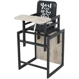 Стільчик для годування Bambi Graphite 2 в 1 дуб клондайк