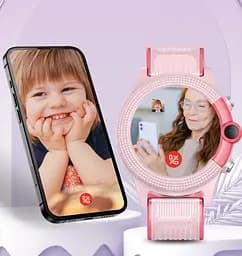 Смарт-годинник Lemfo D36 4G дитячий з камерою WI-FI GPS SIM-карта геозабором силіконовий ремінець pink (16736) - мініатюра 6