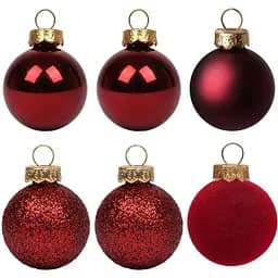 Набор новогодних шаров Yes! Fun пластик 8 см 6 шт. бордо (975120)