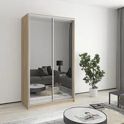 Шафа-купе дводверна MebelStar Уні AL 2 Дзеркала 120x60x210 см Дуб сонома (MBS-2654)