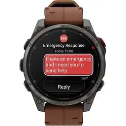 Смарт-годинник Garmin Fenix 8 Pro AMOLED Sapphire 47mm Carbon Gray DLC Titanium with Chestnut Leather Band (010-03198-40) [145040] - мініатюра 2