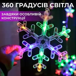 Гірлянда-штора Зірки та сніжинки розмір 3*1 м 12 фігур, мультиколор GarlandoPro 1733061ML - мініатюра 8