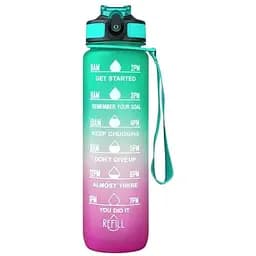 Мотивационная бутылка OldBro для воды со временем без BPA Tritan фитнес спорт прогулка pink Green 1 л