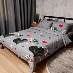 Комплект постільної білизни Moon&Star Бязь Gold Люкс Butterfly Love King Size 220x240 наволочки 2х70х70