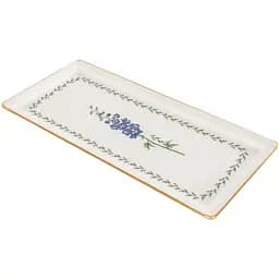 Блюдо Alba ceramics Flower, 35,5х16 см, біле з cинім (769-039)