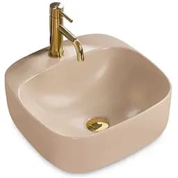 Умивальник Rea Luiza 42 beige mat накладний бежевий матовий REA-U9607