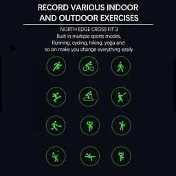 Чоловічий наручний розумний годинник North Edge CrossFit GPS з компасом (Black) - мініатюра 9