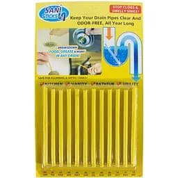 Палички від засмічень Sani Sticks Сани Стікс, Жовті, засіб для чищення труб і каналізації з доставкою (ST)