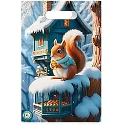 Пакет подарунковий Комсерв Білочка новорічний з прорубною ручкою 20х30 см 100 шт.