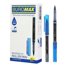 Ручка-ролер Buromax синій 0.5 мм упаковка 12 шт. (BM.8322-01)