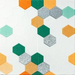 Панель стінова Sticker Wall 3D 700х700х4мм Мозаїка зелено-жовта SW-00002015
