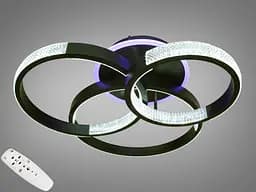 LED люстра світильник стельовий з пультом і підсвічуванням Diasha 1012/3BK LED 3color dimmer