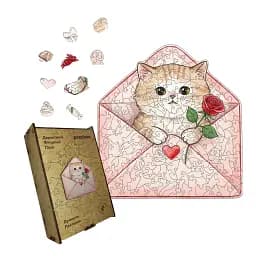 Дерев'яний фігурний пазл Пухнасте Послання,, А1, Дерев'яна коробка 500+ елементів