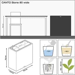 Вазон Lechuza Canto Stone Wide 80 графітово-плямистий (13742) - мініатюра 2