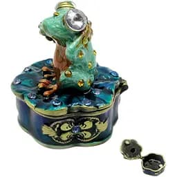 Скринька Жаба металева з емаллю 7.5х6.5х5 см 