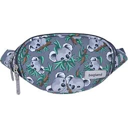 Сумка-бананка Bagland Bella 2 л сублімація 989 сіра з принтом (00202664)