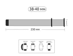 Ремінець ArmorStandart Milanese Loop для Apple Watch 42 (Series 11-10)/41/40/38 Military Ahs Grey (ARM52907) - мініатюра 3