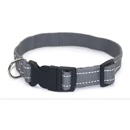 Нашийник для собак Zoo-hunt Неон капроновий світловідбиваючий ок 2,5 см 32-50 см сірий