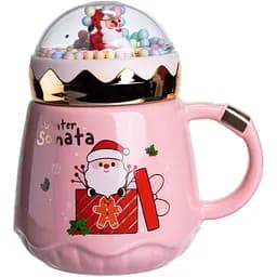 Чашка порцелянова Winter Sonata 400 мл рожевий Yiwu FM-CS-41C