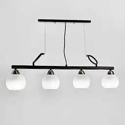 Видовжена люстра Лофт на 4 білих плафони | Line F | Арт. YQ307/4 AB+BK+WT