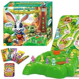 Настольная игра "Морковная гонка" 39960 4FUN Game Club, 2 игровых поля, 16 фигурок, карточки, в коробке (6945717412330)