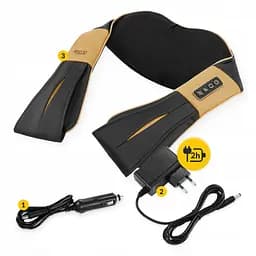 Накидка-масажер 4FIZJO Shiatsu Ultra+ для шиї та спини, акумуляторна 4FJ0566 Black/Gold (P-5907739319081) - мініатюра 3
