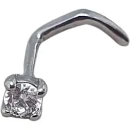 Золота сережка-пірсинг Ювелірне виробництво А. Долина в ніс з фіанітом. 140001Б